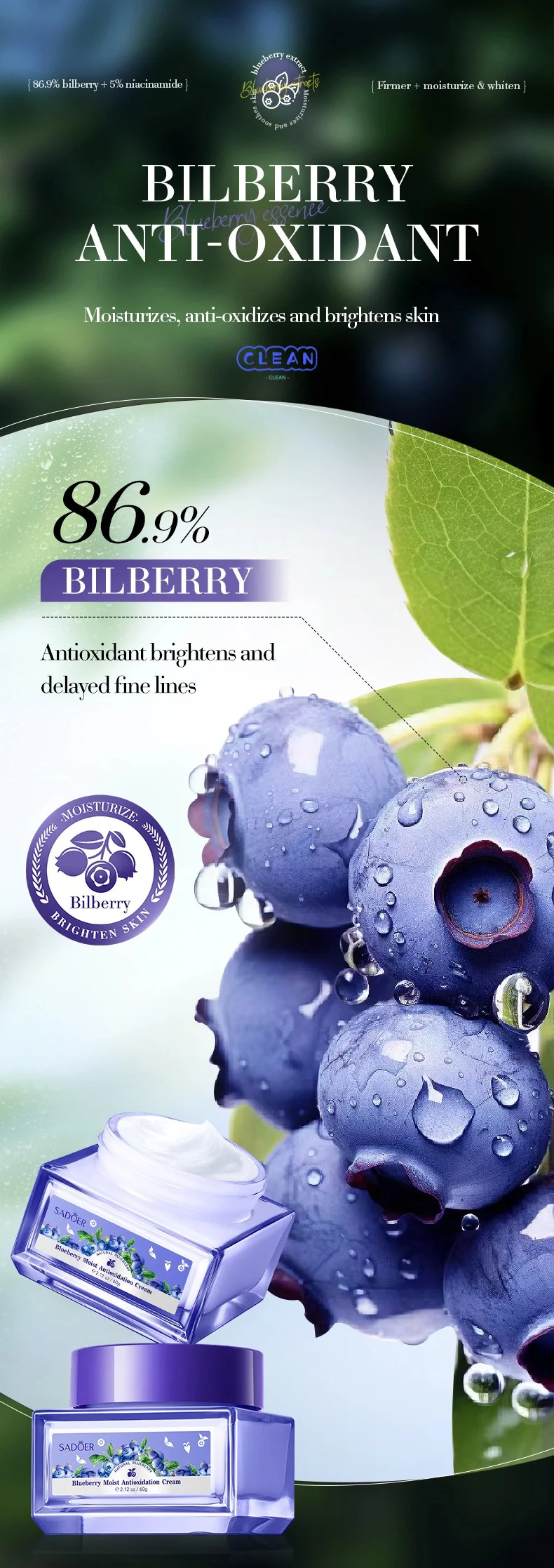 Blueberry Hyaluronic Acid Cream - Image 3