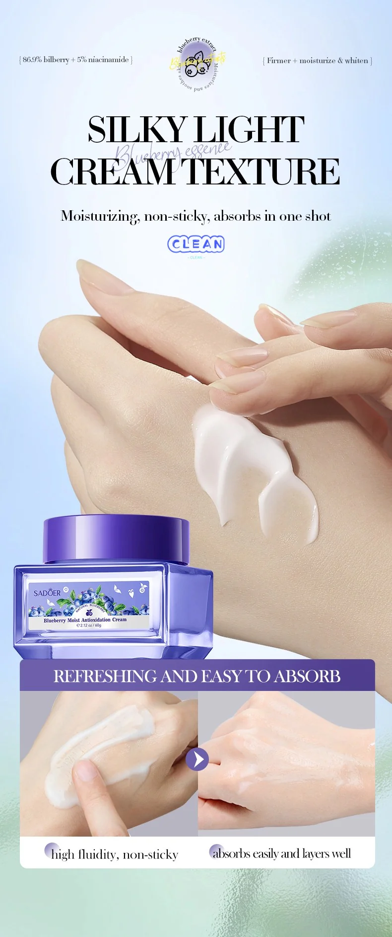 Blueberry Hyaluronic Acid Cream - Image 4