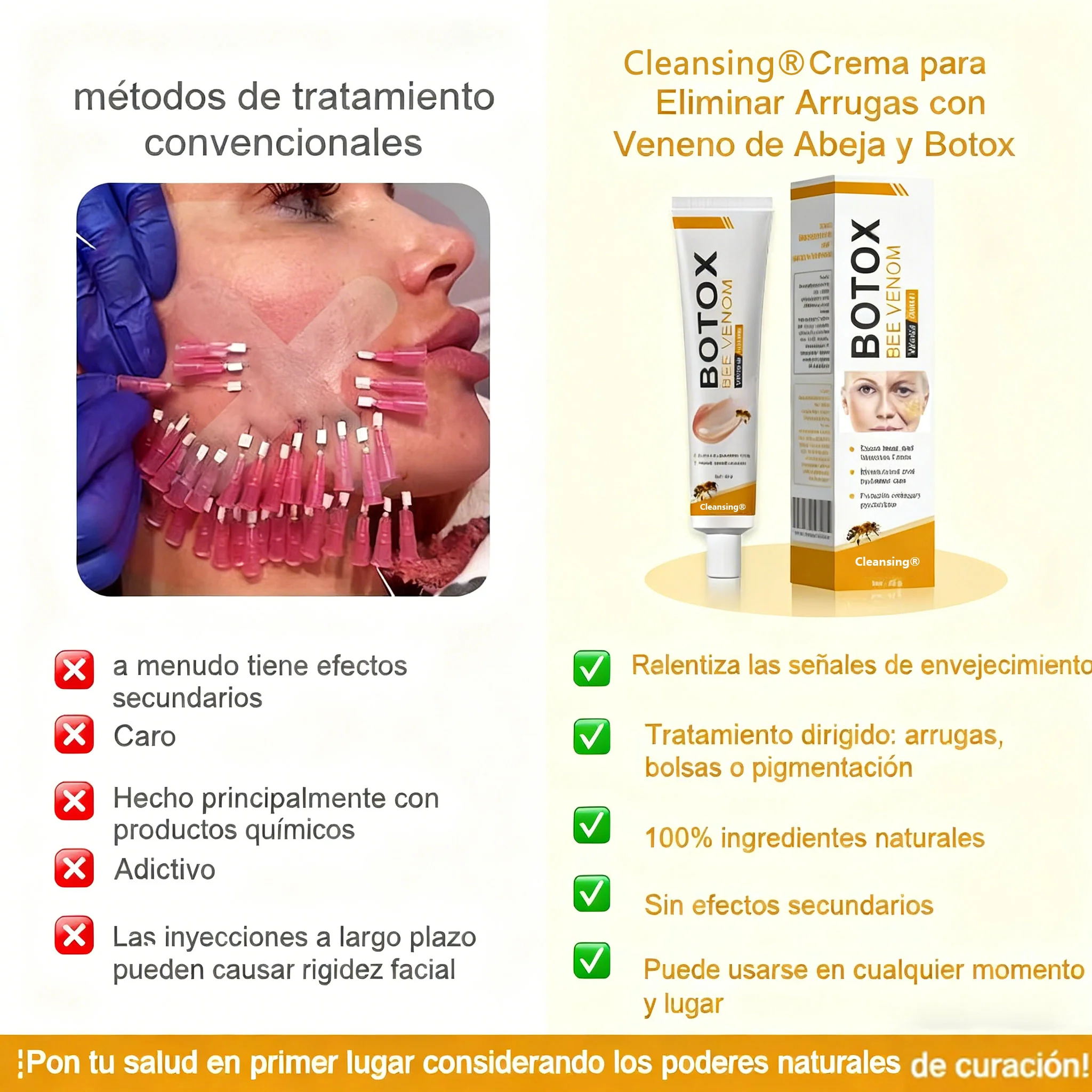 Crema Cleansing® para eliminar arrugas con veneno de abeja y botox (fabricada y enviada desde EE. UU.) - Image 5