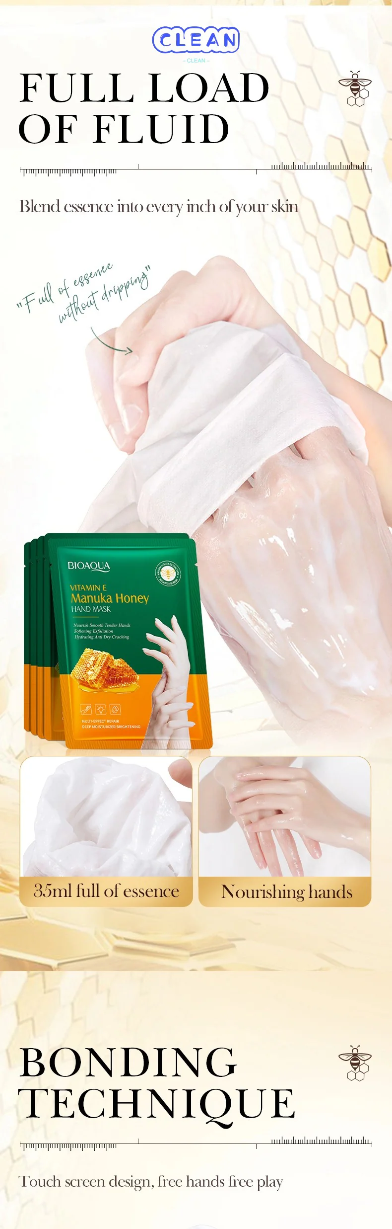 Vitamin E Manuka Honey Hand Mask - Image 3